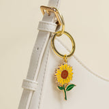 Sunflower Enamel Keychain & Bag Charm