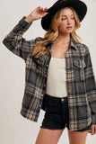 Grey Plaid Button-Down Shacket