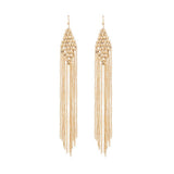 Qenna Gold Nugget Cluster & Chain Drop Earrings