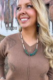 Westbound Necklace | Turquoise & White Beaded Western Statement Necklace