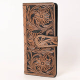 Western Floral Tooled Leather Long Wallet