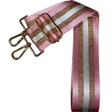 5 Stripe Crossbody Adjustable Detachable Purse Bag Strap Pink White Rose Gold