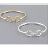 Crystal Horse Bit Link Bangle Bracelet | Western Luxe Jewelry