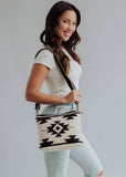 Cream & Black Aztec Crossbody Bag