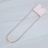 Modern Two Tone U Link Lock Pendant Chain Necklace