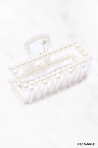 Pearl Hair Claw Clip Rectangle