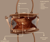 Brangio Italy Classic Charm Floral Print Satchel Black Gold