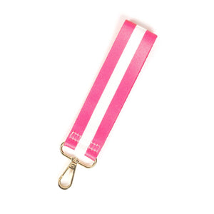 Hot Pink Stripe Wristlet Strap