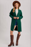 Open Front Knit Layering Sweater Cardigan Hunter Green