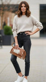 Brown Western Fringe Vegan Cowhide Ring Clutch | Boho Tassel Clutch Bag
