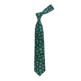 Green Black Lucky Shamrock Clover Tie