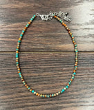 Handmade 4mm Gemstone Bead Necklace – Western Style, Adjustable 15–20"