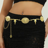 Gold Concho Cowgirl Waist Steer Chain