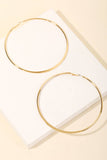 Extra Large Statement Skinny Latch Hoop Earrings 4.5" Diameter