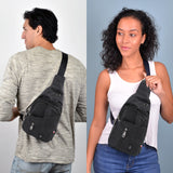 Crossbody Travel Sling Bag – Adjustable Strap, Multi-Pocket | Black