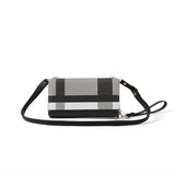 Ladies Tartan Wallet on Crossbody Wristlet Strap Black
