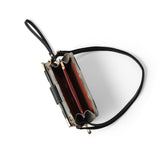 Ladies Tartan Wallet on Crossbody Wristlet Strap Black