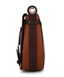 Drew Vegan Leather Color Block Saddle Shoulder Bag