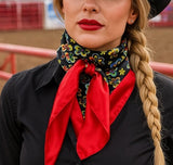 Red Floral Wild Rag Scarf | Western Southwestern Cowgirl