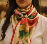 Red, Green & Gold Floral Wild Rag Scarf | Western Southwestern