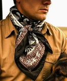 Black Two Toned Paisley Printed Western Southwestern Wild Rag Scarf Accent