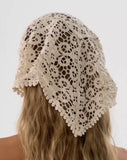 Crochet Bandana Shawl – Natural Cotton Summer Wrap