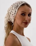 Crochet Bandana Shawl – Natural Cotton Summer Wrap