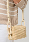 Gina Crossbody Bag | Ivory | Woven & Faux Leather Trim