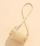 Gina Crossbody Bag | Ivory | Woven & Faux Leather Trim
