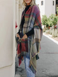 Multicolor Plaid Pocket Ruana | Fuchsia