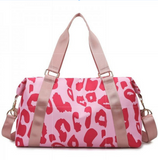 Leopard Active Weekender Duffle Gym Bag Hot Pink