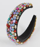 Multi-Stone Embellished Headband | Purple, Red & Green