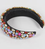 Multi-Stone Embellished Headband | Purple, Red & Green