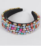 Multi-Stone Embellished Headband | Purple, Red & Green