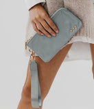 Cove Double Zip Nylon Wristlet Wallet | Gray