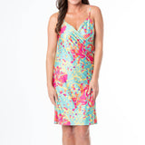 Karina Boho Floral Tropical Hot Pink Reversible Swimsuit Cover Up Dress