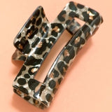 Rectangle Leopard Animal Print Hair Claw Clip Black