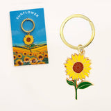 Sunflower Enamel Keychain & Bag Charm