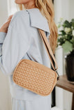 Camel Woven Neoprene Crossbody Bag