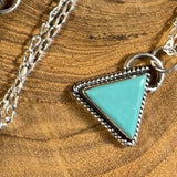 Sterling Silver Turquoise Triangle Necklace