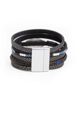 Vegan Leather Evil Eye Stacked Bracelet