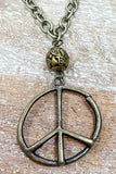 Ryder Peace Sign Necklace | Bronze | Dylan Designs