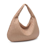 Victoria Woven Vegan Leather Hobo Bag | Natural