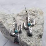 Turquoise Bead Cactus Western Earring