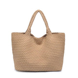 Sky's The Limit Large Woven Neoprene Tote with Pouch Dark Denim