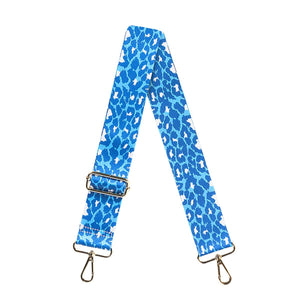 Cool Blue Leopard Adjustable Crossbody Bag Purse Guitar Strap