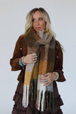 Everest Plaid Tassel Scarf — Mustard