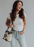 Cream & Black Aztec Crossbody Bag