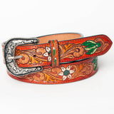 American Darling Floral Tooled Leather Western Belt