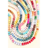 Natural Agate Glass Semi-Precious Bead Necklace Cream Green Amber Rust